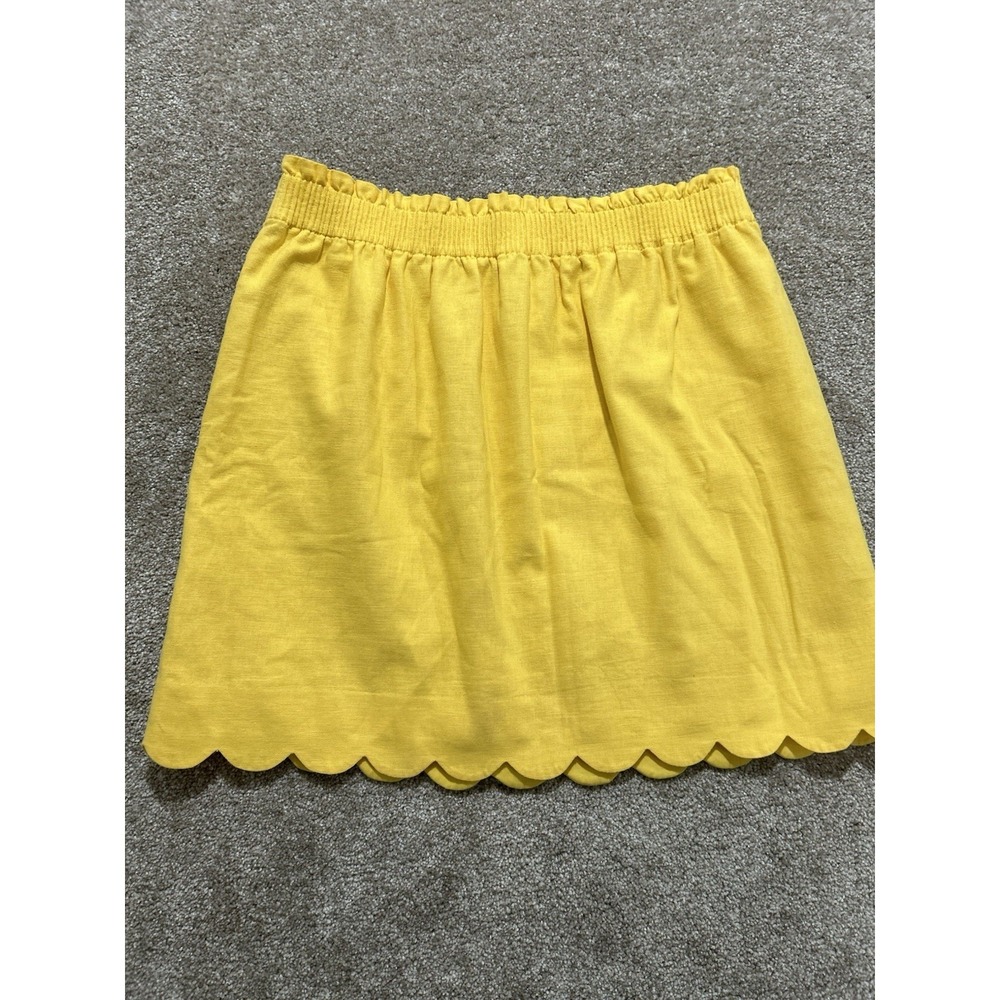 J.Crew Women's 12 Yellow Linen Cotton Blend Pull On Skirt - Picture 8 of 8